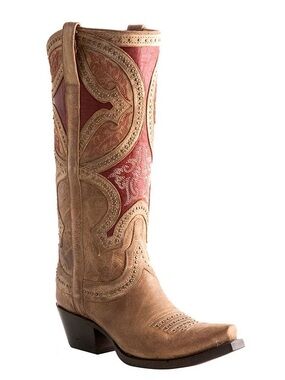 Lucchese Classics Women's Leila Western Boot, Nude, size 8. B US